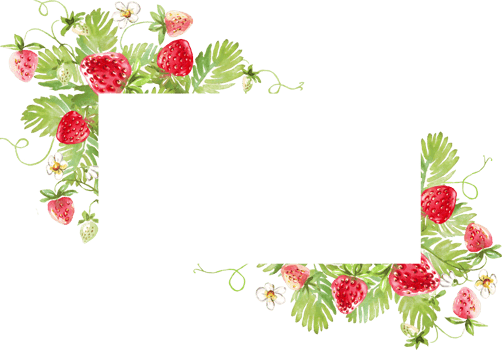 Strawberry frame. Watercolor clipart png