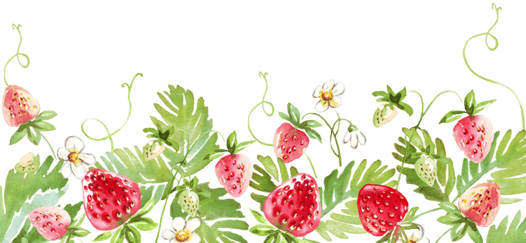 Strawberry frame. Watercolor clipart png