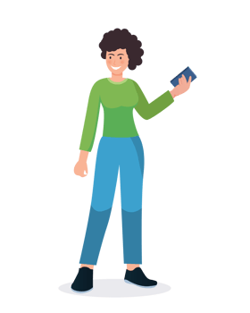 woman using smartphone isolated illustration png