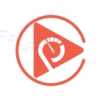 P initials media play list logo and vector icon