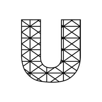 U polygonal line logo and vector icon