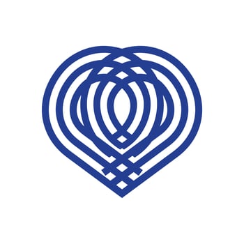 pq, pp initial geometric line art love shape logo and vector icon