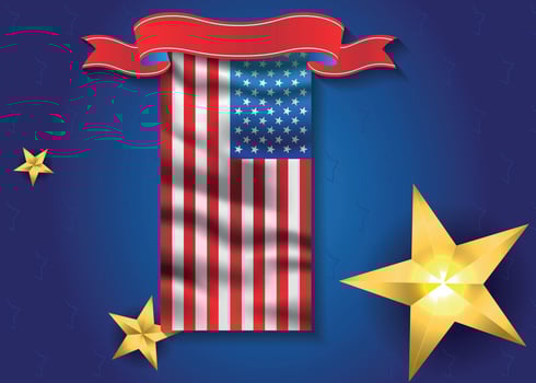 A memorial day banner with american flags independence day vector