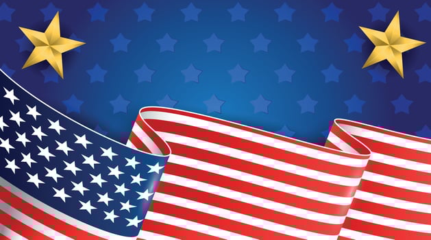 A memorial day banner with american flags independence day vector