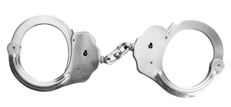 Metallic handcuffs isolated png