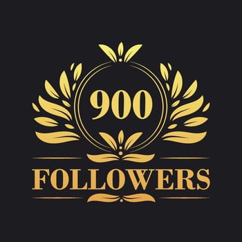 900 Followers celebration design. Luxurious 900 Followers logo for social media followers vector