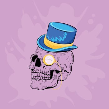 Trendy Human Skull vector
