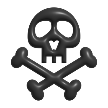 3d icon of skull bone png
