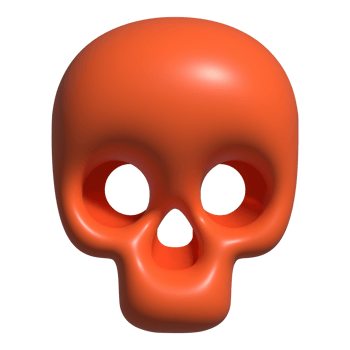 3d icon of skull bone png
