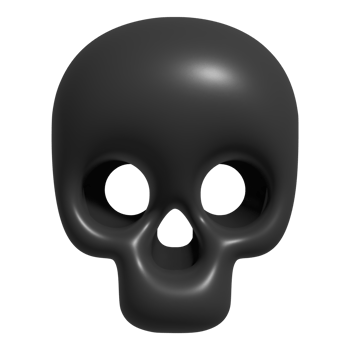 3d icon of skull bone png