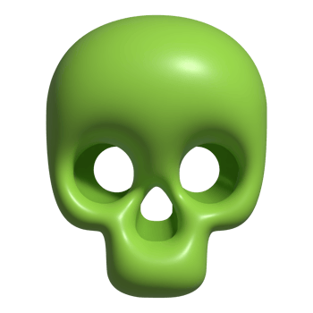 3d icon of skull bone png
