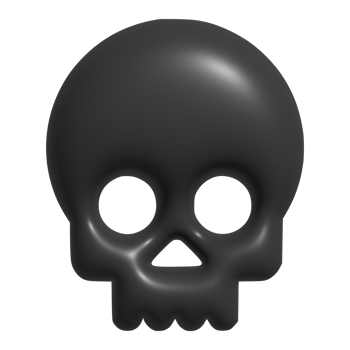 3d icon of skull bone png
