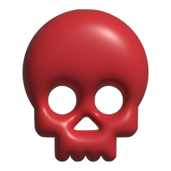 3d icon of skull bone png
