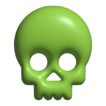3d icon of skull bone png