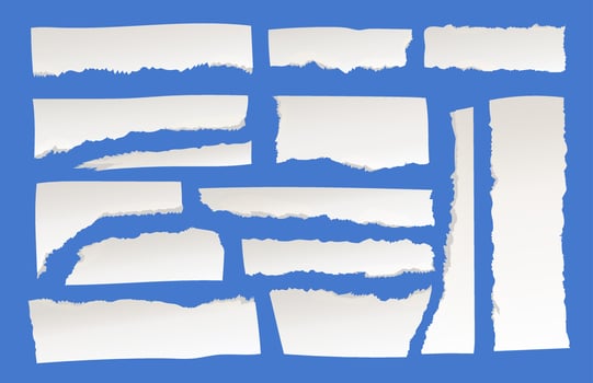 Vector illustrations of torn pieces of paper.