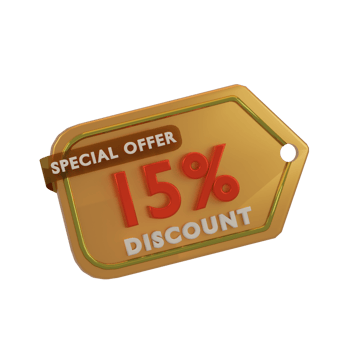 icon discount 3d render with orange color png