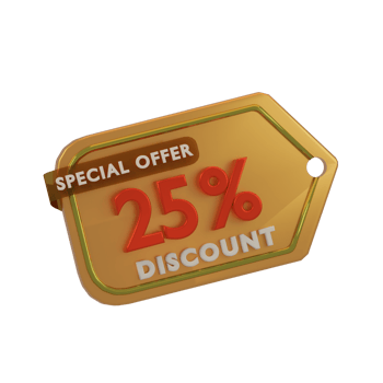 icon discount 3d render with orange color png