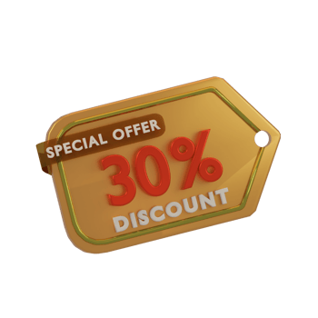 icon discount 3d render with orange color png