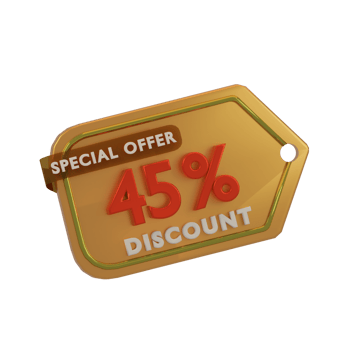 icon discount 3d render with orange color png
