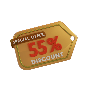 icon discount 3d render with orange color png