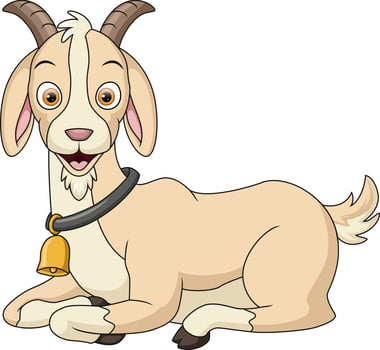 Cute goat cartoon on white background vector