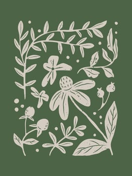 Matisse art background vector. Abstract natural hand drawn pattern design with flowers, leaves, branches. Simple contemporary style illustrated Design for fabric, print, cover, banner, wallpaper. vector