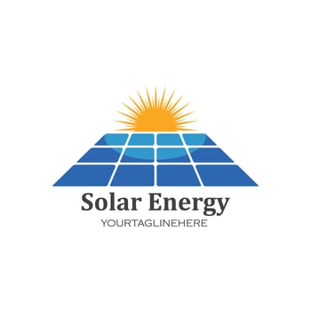 solar panel logo vector icon of natural