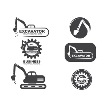 excavator icon logo vector design