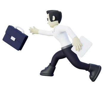 3d Illustration of Job Seeker Running Late for Job Interview png
