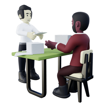 3d Job Seeker Applying for Job Interview png