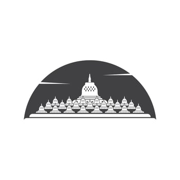 borobudur is indonesian temple one of the words miracles vector illustration