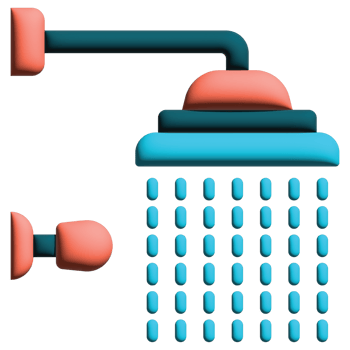 3d illustration shower head in hotel png
