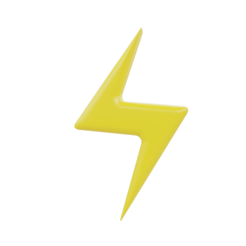 lightning icon. 3d render png