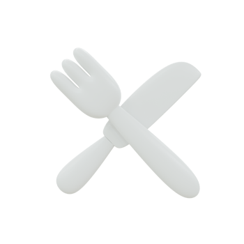 Fork and knife icon. 3d render png