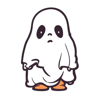 Kid in Ghost Costume vector