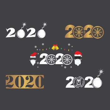 2020 new year icon vector illustration