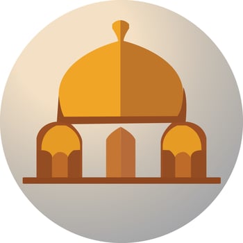 golden mosque Muslim culture vector