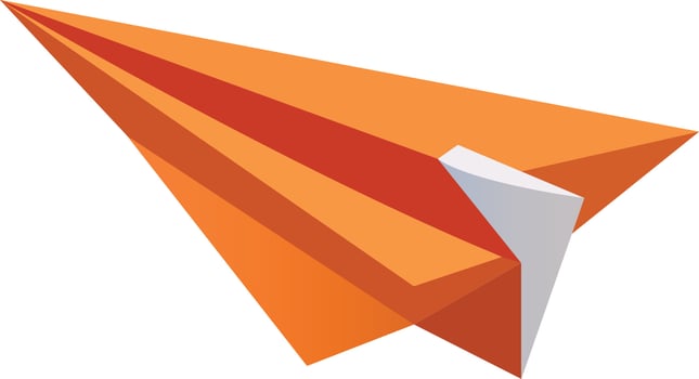 vector free orange paper plane
