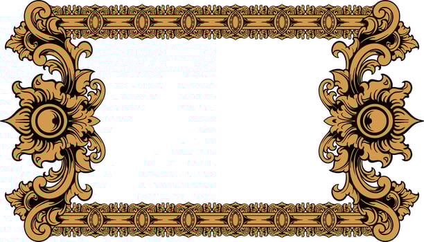 classic style frame vector design with fancy carved ornament