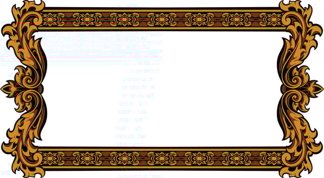 classic style frame vector design with fancy carved ornament