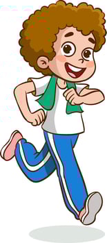Vector Illustration Of Kid Running