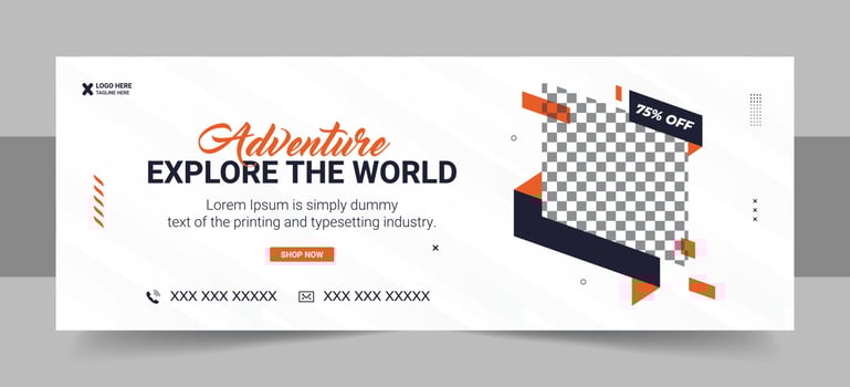 Travel agent and tourism square banner or social media Facebook cover template vector