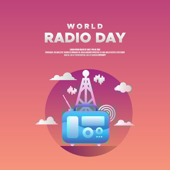 World Radio Day Design Background vector