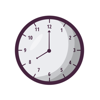 Clock icon in flat illustration isolated png