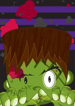 Cartoon Scary Frankensteins Monster - Spooky Halloween Illustration vector