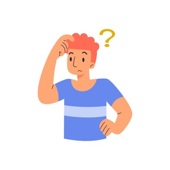 Avatar Thinking illustration simple design full color, cute and cool vector