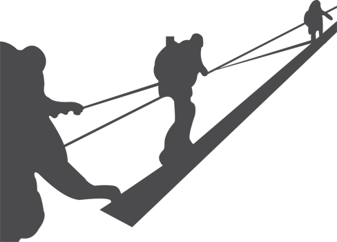 Climber mountain team silhouette PNG