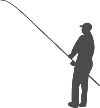 Fisherman silhouette PNG