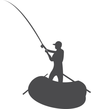 Fisherman silhouette PNG