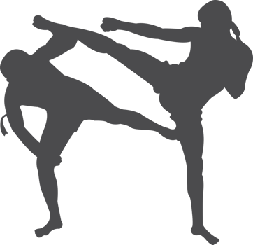 Thai  boxing silhouette PNG